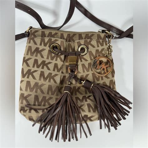 michael michael kors camden fringe tassel drawstring crossbody bag